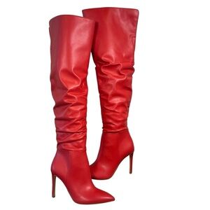 INC Womens Iyonna Zipper Slouchy Over-The-Knee Boots
Red, size 5.5